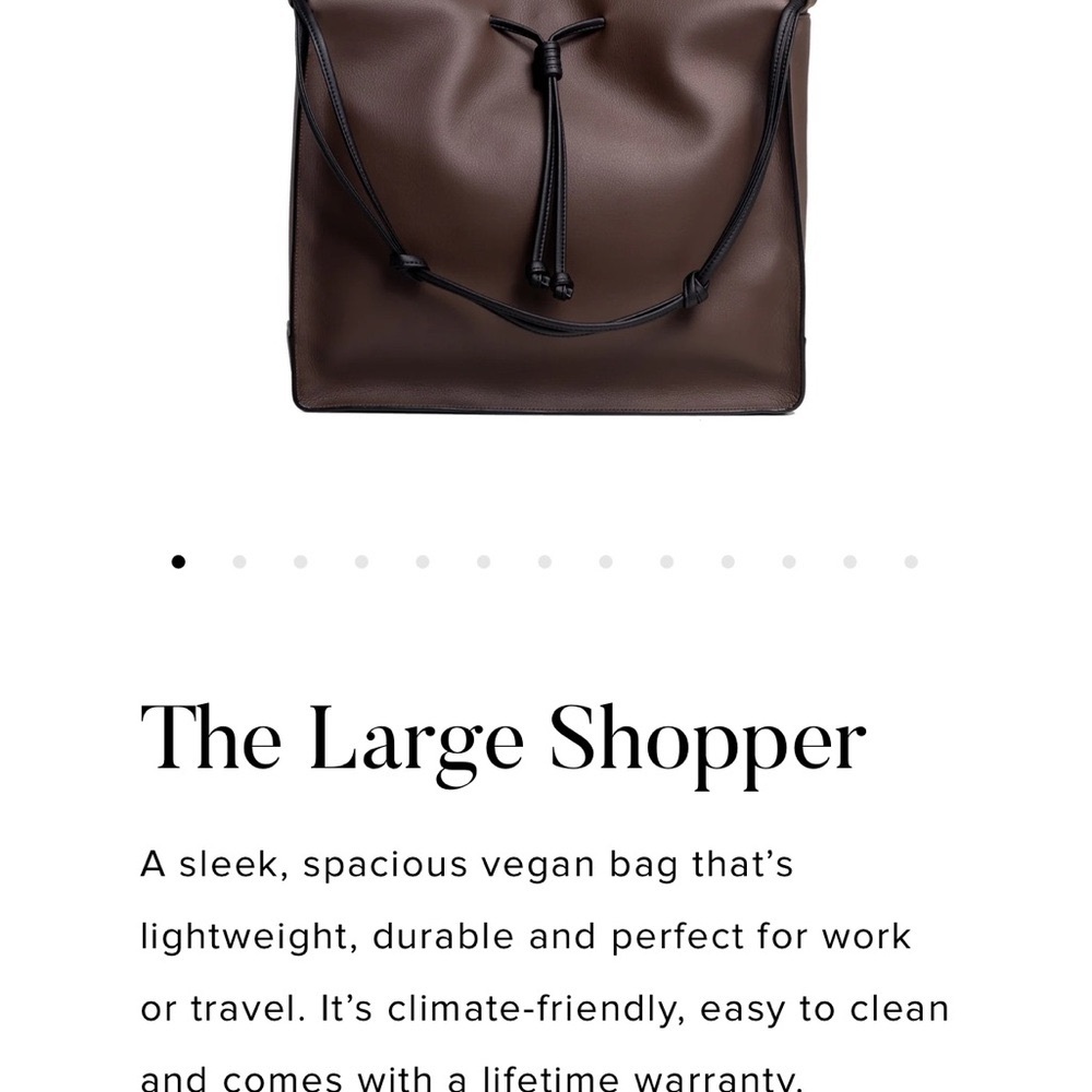 Brown Vegan Leather Large Shopper Bag